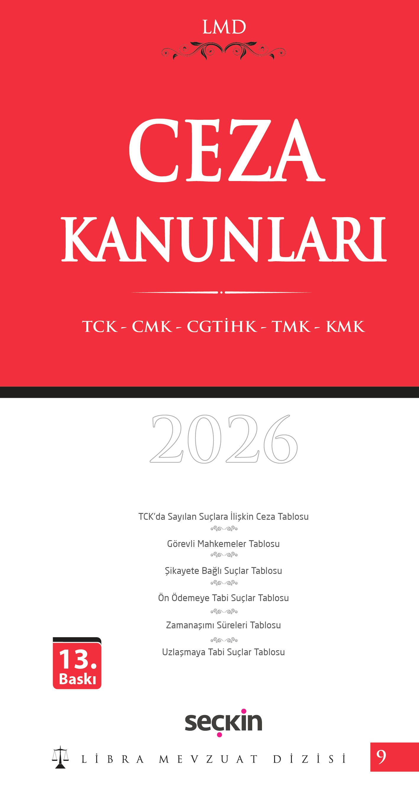 Libra Mevzuat DizisiCeza Kanunları (TCK – CMK – CGTİHK – TMK – KMK) / LMD–9