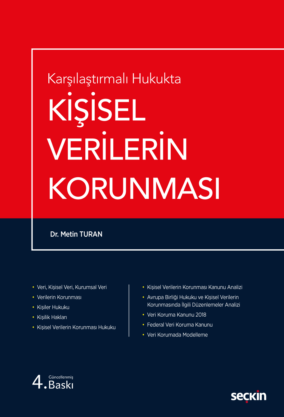 Kişisel Verilerin Korunması, Metin Turan - Kitap