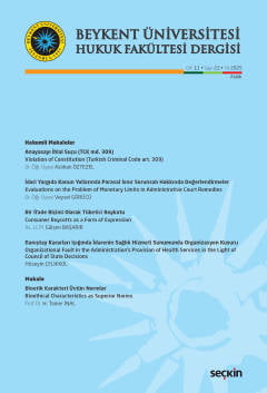 Beykent Üniversitesi Hukuk Fakültesi Dergisi Cilt:11 – Sayı:22 – Aralık 2025 Prof. Dr. Mete Özgür Falcıoğlu 