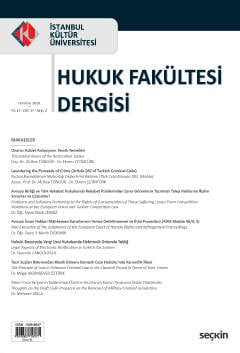 İstanbul Kültür Üniversitesi Hukuk Fakültesi Dergisi Cilt:17 – Sayı:2 Temmuz 2018 Yrd. Doç. Dr. Nihal Ural 