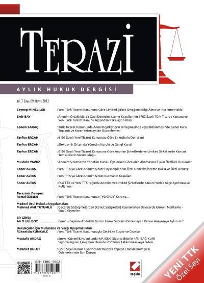 Terazi Aylık Hukuk Dergisi Sayı:69 Mayıs 2012 Cemre Kocaçimen 