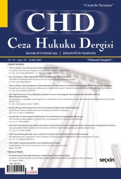 Ceza Hukuku Dergisi Sayı: 47 –Aralık 2021 Prof. Dr. Veli Özer Özbek, Arş. Gör. İlker Tepe 
