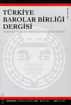 Türkiye Barolar Birliği Dergisi – Sayı:151 Özlem Bilgilioğlu