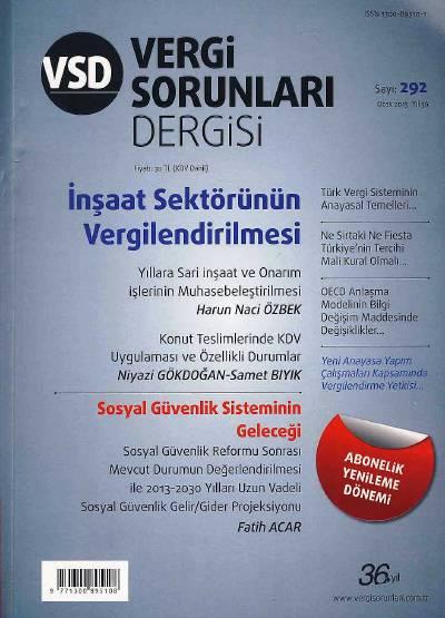 Vergi Sorunları Dergisi Sayı:292 Ocak 2013 Olcay Kolotoğlu 