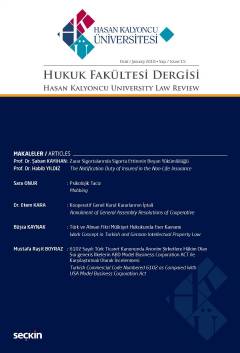 Hasan Kalyoncu Üniversitesi Hukuk Fakültesi Dergisi Sayı:15 Ocak 2018 Dr. İbrahim Gül 