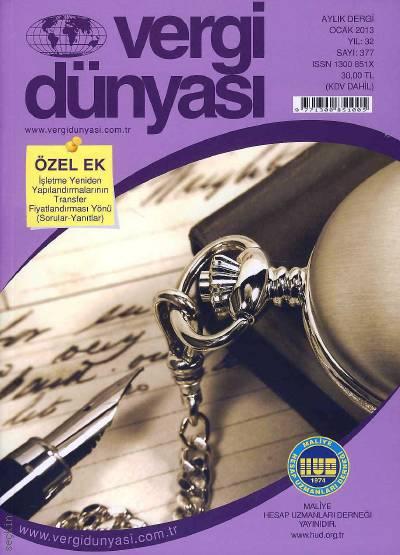 Vergi Dünyası Dergisi Ocak 2013 Abdülkadir Benli