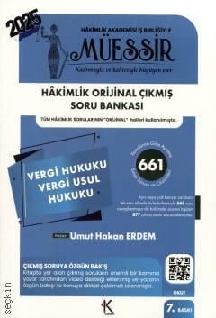 MÜESSİR Hakimlik Vergi Hukuku, Vergi Usul Hukuku Orijinal Çıkmış Soru Bankası Umut Hakan Erdem