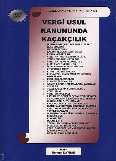 Vergi Usul Kanununda Kaçakçılık Mehmet Kayhan  - Kitap