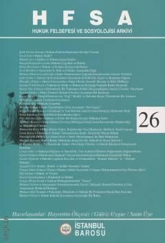 HFSA Hukuk Felsefesi ve Sosyolojisi Arkivi – 26 Hayrettin Ökçesiz  - Kitap