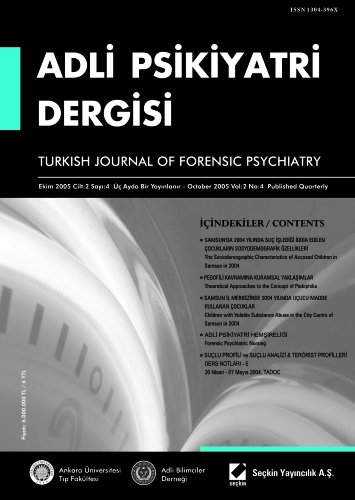 Adli Psikiyatri Dergisi – Cilt:2 Sayı:4 Ekim 2005 Prof. Dr. İ. Hamit Hancı 