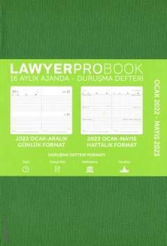 Lawyer  Probook Büyük Boy Ajanda (16 Aylık) Yeşil 2022 Lawyer Ajanda