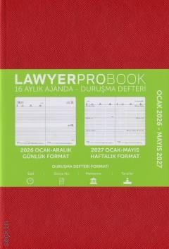 Lawyer Probook Büyük Boy Ajanda (16 Aylık) Kırmızı 2026