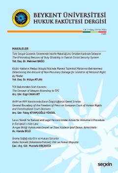 Beykent Üniversitesi Hukuk Fakültesi Dergisi Cilt:2 – Sayı:4 – Aralık 2016 Yrd. Doç. Dr. Ebru Karaman 