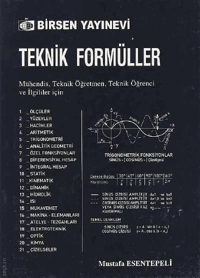 Mühendis, Teknik Öğretmen ve Öğrenciler İçin Teknik Formüller Mustafa Esentepeli  - Kitap