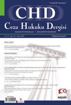 Ceza Hukuku Dergisi Sayı: 54 – Nisan 2024 Prof. Dr. Veli Özer Özbek 