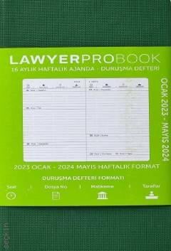 Lawyer Probook Cep Boy Ajanda (16 Aylık) Yeşil Haftalık Avukat Ajandası (8.5*15.5) Lawyer Ajanda 