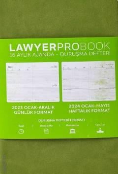 Lawyer Probook Küçük Boy Ajanda (16 Aylık) Açık Yeşil Günlük Avukat Ajandası (11*17) Lawyer Ajanda 