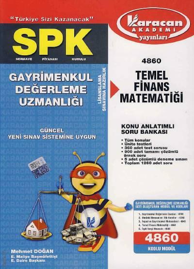SPK Gayrimenkul Temel Finans Matematiği (Kod: 4860) Mehmet Doğan  - Kitap