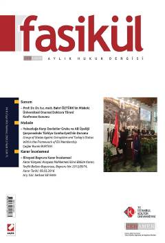 Fasikül Aylık Hukuk Dergisi Sayı: 80 Temmuz 2016 Bahri Öztürk