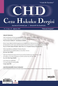 Ceza Hukuku Dergisi Sayı: 37 – Ağustos 2018 Veli Özer Özbek