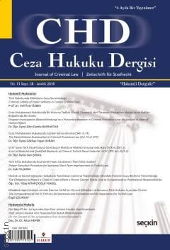 Ceza Hukuku Dergisi Sayı: 38 – Aralık 2018 Prof. Dr. Veli Özer Özbek 