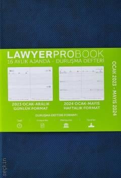 Lawyer  Probook Büyük Boy Ajanda (16 Aylık) Lacivert 2023 Günlük Duruşma Ajandası (13*21) Lawyer Ajanda 
