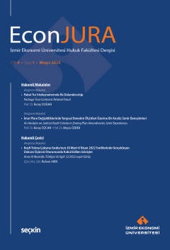 İzmir Ekonomi Üniversitesi Hukuk Fakültesi Dergisi EconJURA C: 4 S: 1