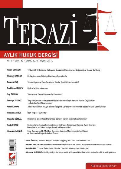 Terazi Aylık Hukuk Dergisi – 2012 Yılı Abonelik Cemre Kocaçimen 
