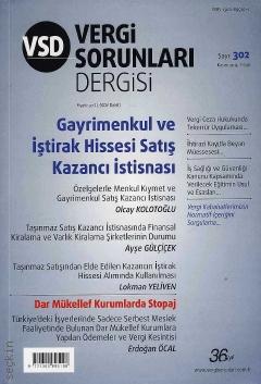 Vergi Sorunları Dergisi Sayı:302 Kasım 2013 Olcay Kolotoğlu 