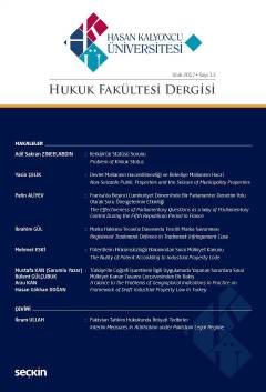 Hasan Kalyoncu Üniversitesi Hukuk Fakültesi Dergisi Sayı:13 Ocak 2017 Yrd. Doç. Dr. İbrahim Gül 