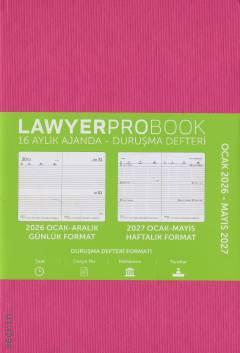 Lawyer Probook Büyük Boy Ajanda (16 Aylık) Pembe 2026