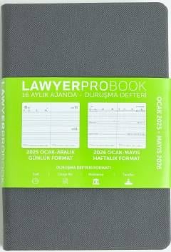 Lawyer Probook Büyük Boy Ajanda (16 Aylık) Füme 2025 Lawyer Ajanda