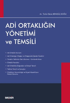 Adi Ortaklığın Yönetimi ve Temsili Türkü Deniz Bengül Doğu  - Kitap