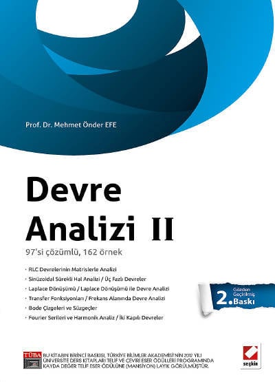 Devre Analizi – 2 97'si Çözümlü, 162 Örnek Prof. Dr. Mehmet Önder Efe  - Kitap