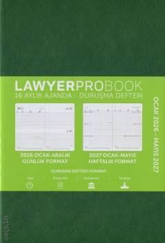 Lawyer Probook Büyük Boy Ajanda (16 Aylık) Koyu Yeşil 2026