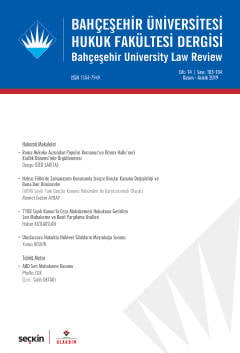 Bahçeşehir Üniversitesi Hukuk Fakültesi Dergisi Cilt:14 Sayı:183 – 184 Kasım – Aralık 2019 Doç. Dr. Burak Huysal 