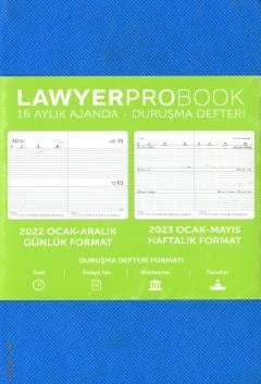 Lawyer  Probook Büyük Boy Ajanda (16 Aylık) Mavi 2022 Günlük Duruşma Ajandası (13*21) Lawyer Ajanda 