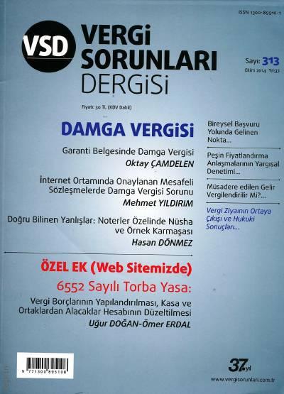 Vergi Sorunları Dergisi Sayı:313 Ekim 2014 Olcay Kolotoğlu 
