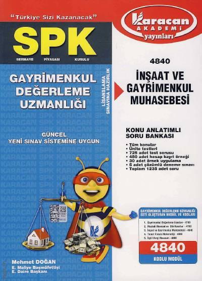 SPK Gayrimenkul İnşaat ve Gayrimenkul Muhasebesi (Kod: 4840) Mehmet Doğan  - Kitap