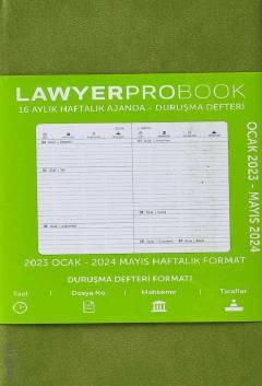 Lawyer Probook Cep Boy Ajanda (16 Aylık) A.Yeşil Haftalık Avukat Ajandası (8.5*15.5) Lawyer Ajanda 