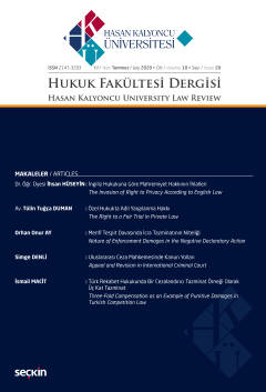 Hasan Kalyoncu Üniversitesi Hukuk Fakültesi Dergisi Sayı:20  Temmuz 2020