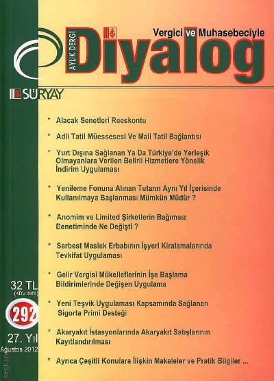 Vergici ve Muhasebeciyle Diyalog Dergisi Sayı:292 Ağustos 2012 Süleyman Genç 