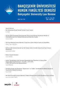 Bahçeşehir Üniversitesi Hukuk Fakültesi Dergisi Cilt: 17 Sayı: 210 Burak Huysal