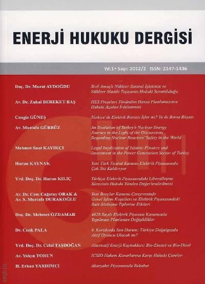 Enerji Hukuku Dergisi Sayı:2 – 2012 Doç. Dr. Mehmet Özdamar 