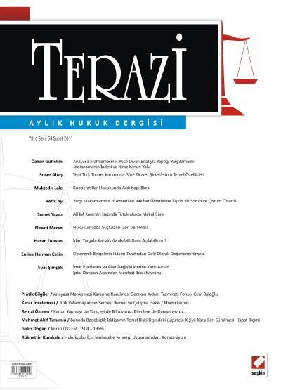 Terazi Aylık Hukuk Dergisi Sayı:54 Şubat 2011 Cemre Kocaçimen 