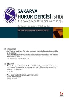 Sakarya Üniversitesi Hukuk Fakültesi Dergisi Cilt:3 – Sayı:1 Temmuz 2015 Murat Erdem