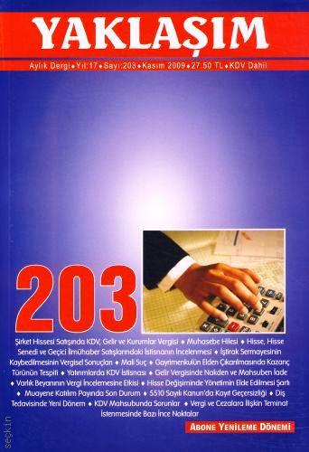 Yaklaşım Dergisi Sayı:203 Kasım 2009 Şükrü Kızılot