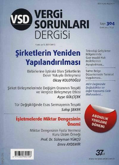 Vergi Sorunları Dergisi Sayı:304 Ocak 2014 Olcay Kolotoğlu 