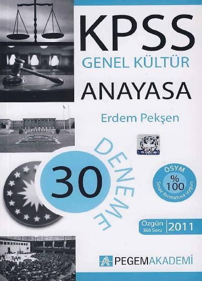 Genel Kültür KPSS Anayasa (30 Deneme) Erdem Pekşen  - Kitap