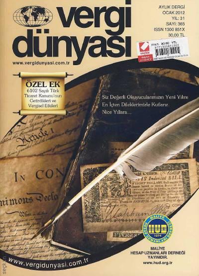 Vergi Dünyası Dergisi Ocak 2012 Murat Ürkmez